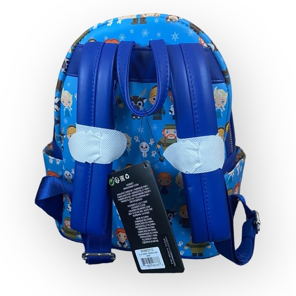 Loungefly Disney Frozen Chibi Mini Backpack Elsa Anna Olaf Blue Bag NEW - Picture 10 of 13